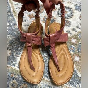 Born Pink and Tan textured leather Women's Sandals
